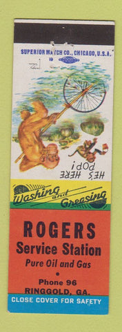 Matchbook Cover - Rogers Pure oil gas Ringgold GA