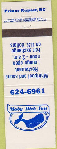 Matchbook Cover - Moby Dick Inn Prince Rjupert BC