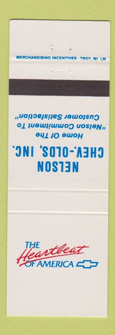 Matchbook Cover - Nelson Chevrolet Oldsmobile Heartbeat of America