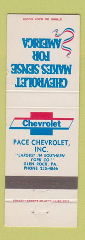 Matchbook Cover - Pace Chevrolet Glen Rock PA