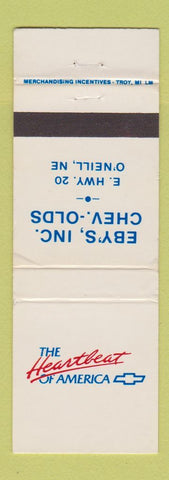 Matchbook Cover - Eby's Chevrolet Oldsmobile O'Neill NE WEAR