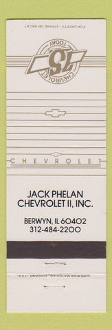 Matchbook Cover - Chevrolet 75th Jack Phelan Berwyn IL