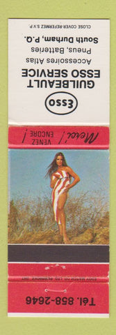 Matchbook Cover - Guilbeault Esso oil gas South Durham QC pinup