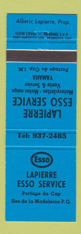 Matchbook Cover - Esso oil gas Lapierre Hes de la Madeleine QC Yamaha