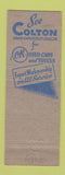 Matchbook Cover - Colton Chevrolet Scituate MA