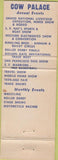 Matchbook Cover - Welch Catering Cow Palace San Francisco CA