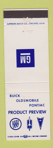 Matchbook Cover - Buick Oldsmobile Pontiac Product Review GM