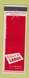 Matchbook Cover - Gilbert Large Buick Cadillac Chevrolet Taylorville IL
