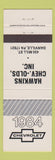 Matchbook Cover - 1984 Chevrolet Oldsmobile Hawkins Danville PA
