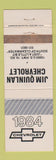 Matchbook Cover - 1984 Chevrolet Jim Quinlan Clearwater FL? WEAR