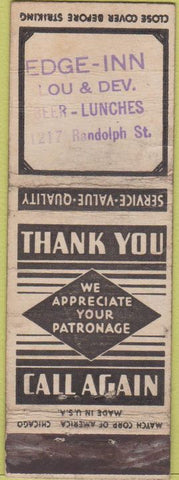 Matchbook Cover - Edge Inn Lou  and  Dev no town