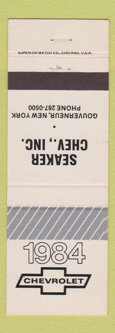 Matchbook Cover - 1984 Chevrolet Seaker Gouverneur NY