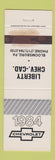 Matchbook Cover - 1984 Chevrolet Liberty CAdillac Bloomsburg PA WORN