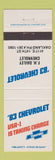 Matchbook Cover - 1983 Chevrolet FH Dailey Oakland CA