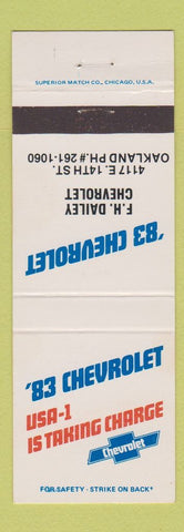 Matchbook Cover - 1983 Chevrolet FH Dailey Oakland CA