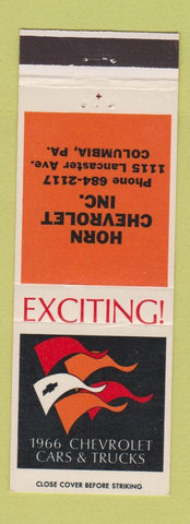 Matchbook Cover - 1966 Chevrolet Horn Columbia PA
