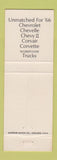 Matchbook Cover - 1966 Chevrolet Horn Columbia PA