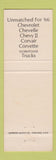 Matchbook Cover - 1966 Chevrolet Lee Bound Brook NJ