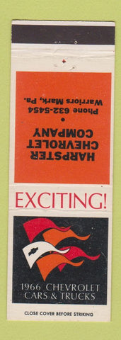 Matchbook Cover - 1966 Chevrolet Harpster Warriors Mark PA