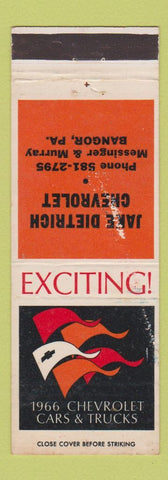 Matchbook Cover - 1966 Chevrolet Jake Dietrich Bangor PA WEAR