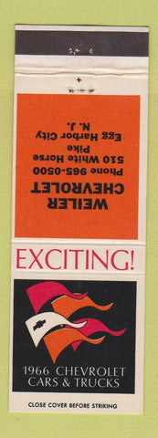 Matchbook Cover - 1966 Chevrolet Weiler Egg Harbor City NJ