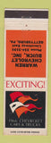 Matchbook Cover - 1966 Chevrolet Warren Buick Gettyburg PA