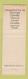 Matchbook Cover - 1966 Chevrolet Warren Buick Gettyburg PA