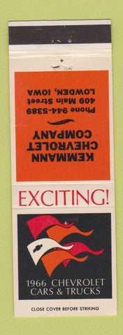 Matchbook Cover - 1966 Chevrolet Kemmann Lowden IA