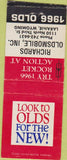 Matchbook Cover - Richards Oldsmobile '66 Laramie WY bobtail