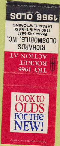 Matchbook Cover - Richards Oldsmobile '66 Laramie WY bobtail