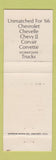 Matchbook Cover - 1966 Chevrolet Fred Diehl Clearfield PA