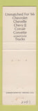 Matchbook Cover - 1966 Chevrolet Degler Oldsmobile Hamburg PA