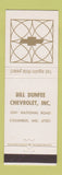 Matchbook Cover - Bill Dunfee Chevrolet Columbus IN