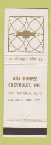 Matchbook Cover - Bill Dunfee Chevrolet Columbus IN