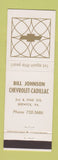 Matchbook Cover - Bill Johnson Chevrolet Cadillac Berwick PA