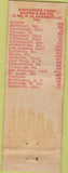 Matchbook Cover - Baker's Motel Norwich OH