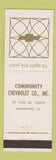 Matchbook Cover - Community Chevrolet Hammond LA
