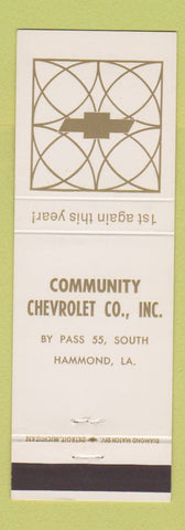 Matchbook Cover - Community Chevrolet Hammond LA