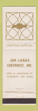 Matchbook Cover - Jim Labas Chevrolet Plymouth IN