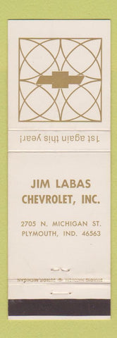 Matchbook Cover - Jim Labas Chevrolet Plymouth IN