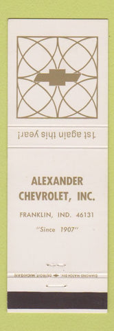 Matchbook Cover - Alexander Chevrolet Franklin IN