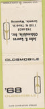 Matchbook Cover - 1968 Oldsmobile Luera Laramie WY bobtail