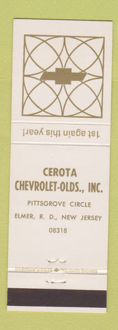 Matchbook Cover - Cerota Chevrolet Oldsmobile Elmer NJ