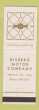 Matchbook Cover - Risberg Motors Chevrolet Prentice WI