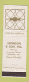 Matchbook Cover - Swenson Son Chevrolet Boscobel WI WEAR