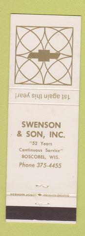 Matchbook Cover - Swenson Son Chevrolet Boscobel WI WEAR