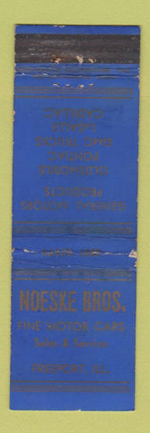 Matchbook Cover - Noeske Bros Olsmobile GMC Pontiac Cdillac Freeport IL WORN