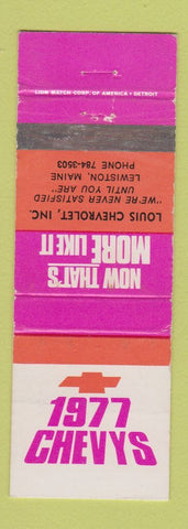 Matchbook Cover - 1977 Chevrolet Louis Lewiston ME WEAR