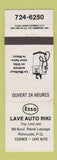 Matchbook Cover - Rave Auto Riki Esso oil gas Rimouski QC