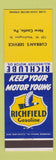 Matchbook Cover - Richfield oil gas Curran's New Castle PA
